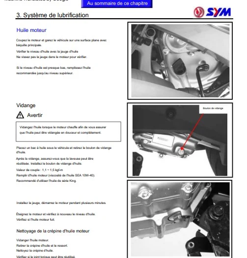 manuel d'atelier Sym 400 600 Maxsym français