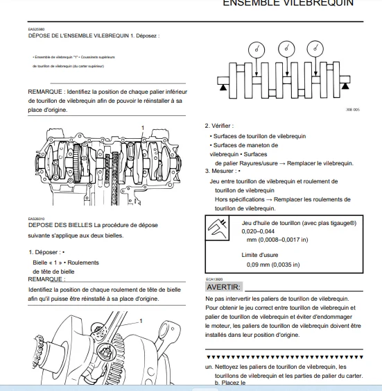 Manuel d'atelier Yamaha XJR 1300 2007 Français