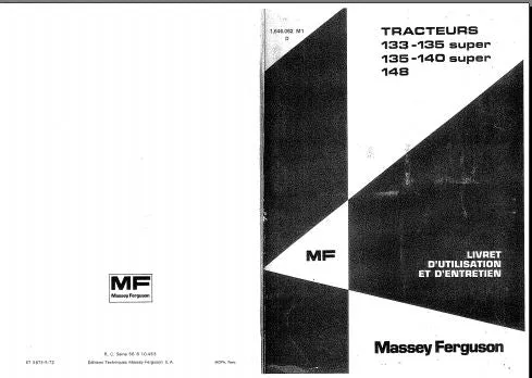 Manuels d'atelier Massey Ferguson 135 à 165