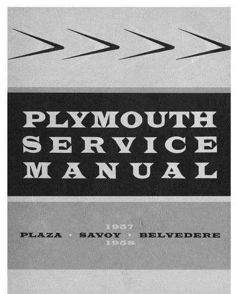 Manuel d'atelier Workshop manual Plymouth 1957 1958