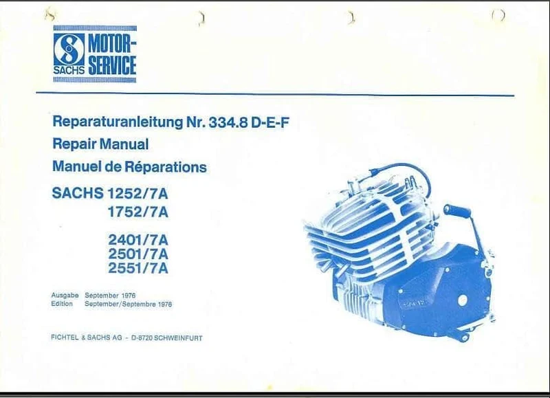 manuel d'atelier Sachs 125 175 7 vitesses