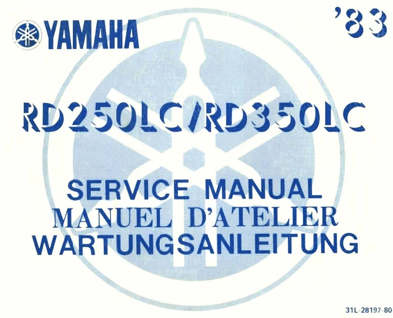 manuels d'atelier Yamaha 350 RDLC
